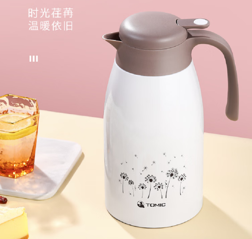 特美刻(TOMIC)保温壶家用大容量316不锈钢暖水瓶办公室2L白色保温水壶TJL9232白色