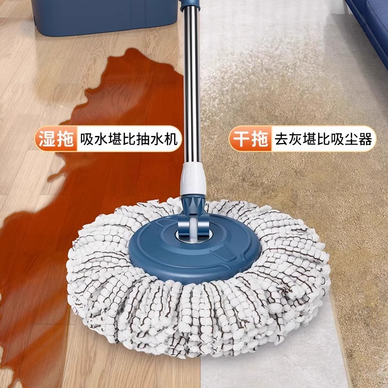 [补贴10%]通用旋转拖把杆可替换免手洗家用墩布拖布一拖净替换配件手压单杆高清大图