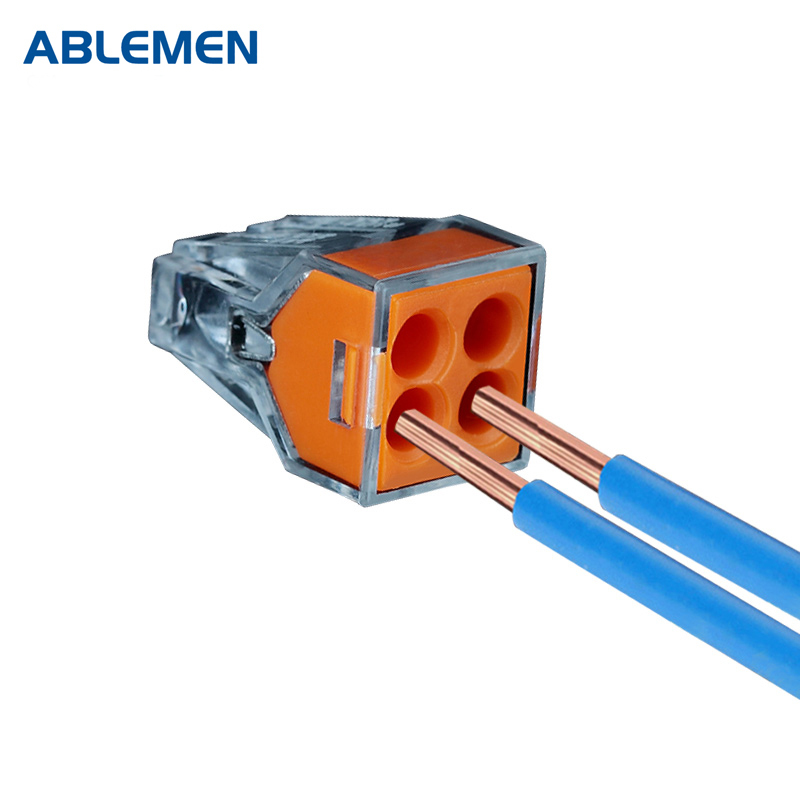 pct104两孔多功能电线快速接线对接头一进三出并联100只