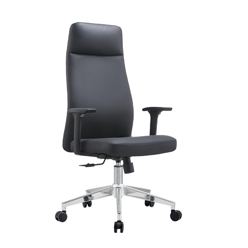 双朗 西皮办公椅 SL-061AX 690*660*1220mm 黑色 1张高清大图