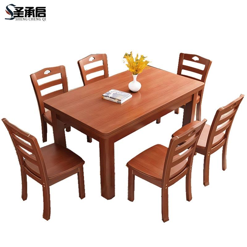 圣承启员工餐桌四椅1m张图片