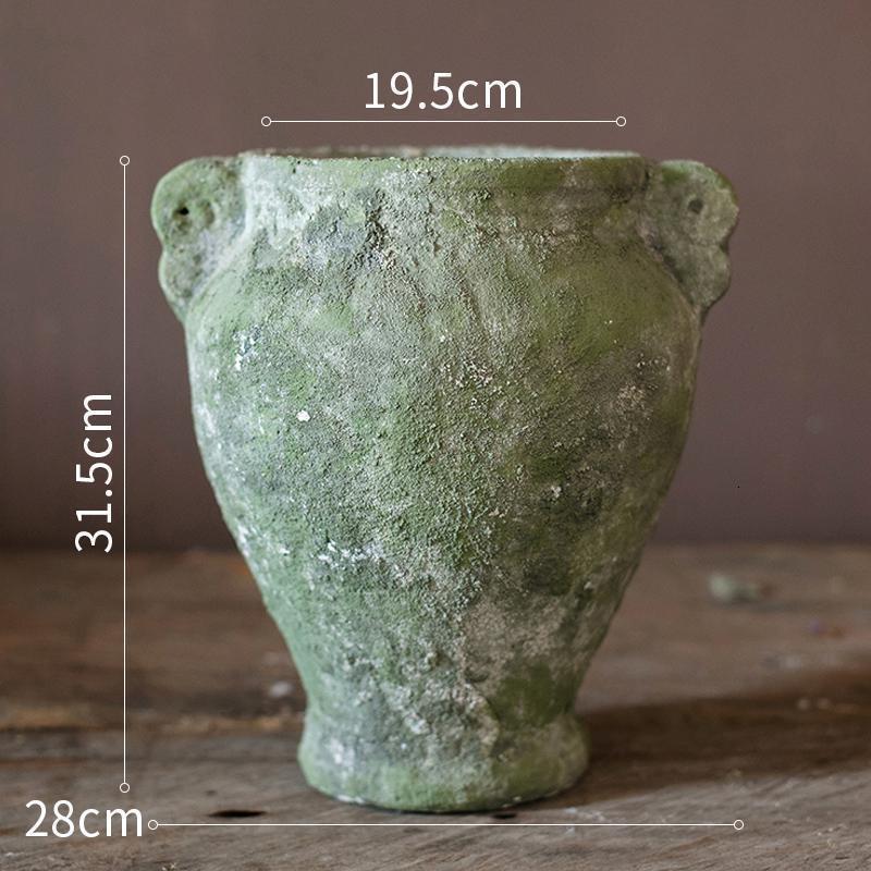 美帮汇手工陶罐粗陶花盆花瓶 多肉大口陶盆复古花器土陶红陶插干花 双耳花盆(大号) 大