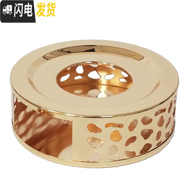 三维工匠不锈钢茶蜡烛保温茶器花茶壶茶具带杯套装加热底座茶壶煮茶温茶炉 342金色保温壶高清大图