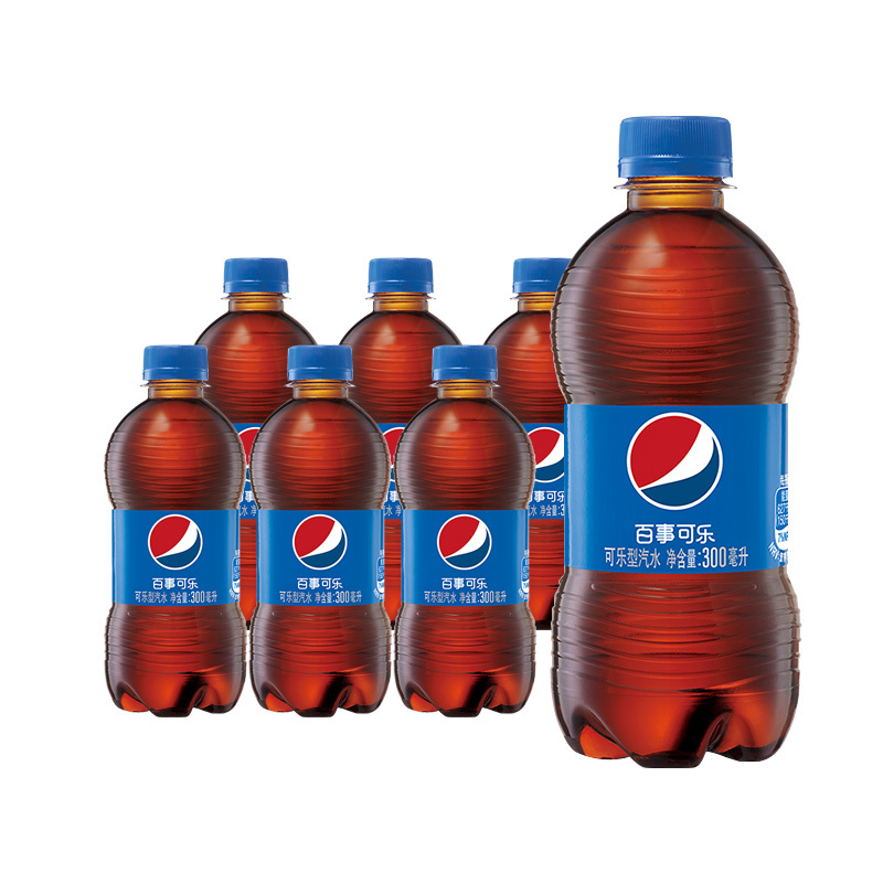 百事可乐300ml*6瓶碳酸饮料经典口味可乐气泡小瓶装汽水苏宁宜品推荐高清大图