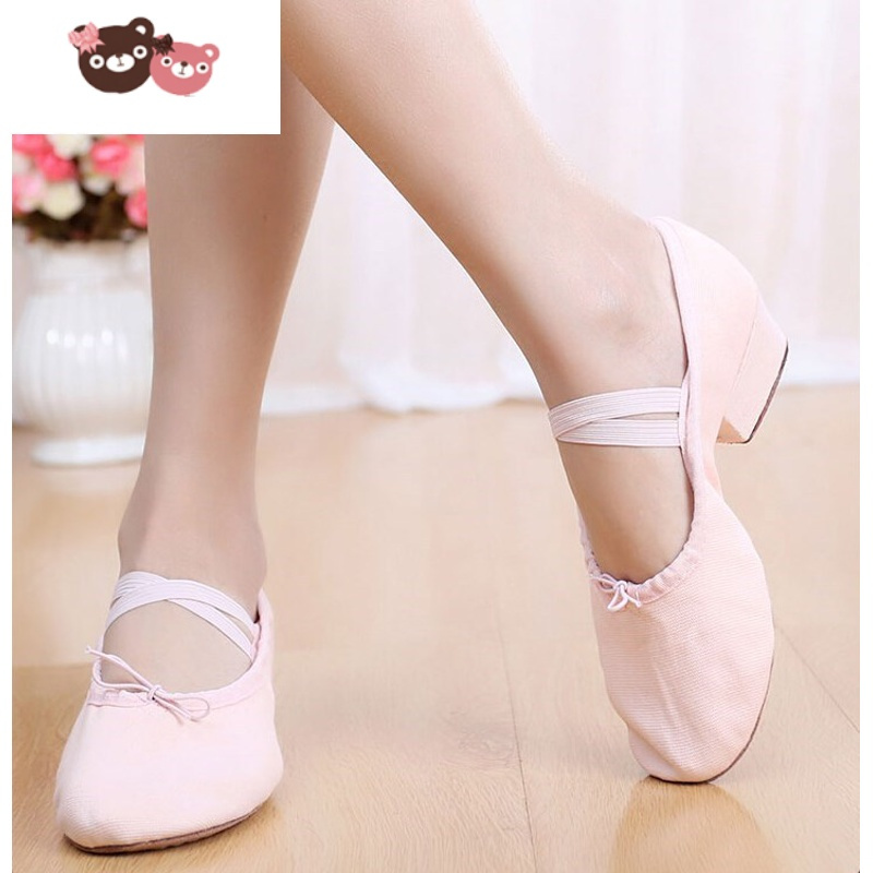 绿彩虹光性格舞鞋土风芭蕾民族舞蹈鞋儿童女考级代表性鞋子高跟黑布鞋