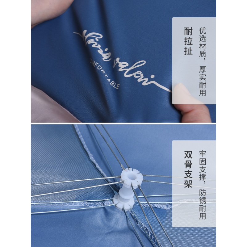 敬平(JING PING)盖饭折叠网防苍蝇菜罩大号超大特大罩菜盖饭罩菜罩家用折叠可拆洗 简约圆形白色-60cm高清大图