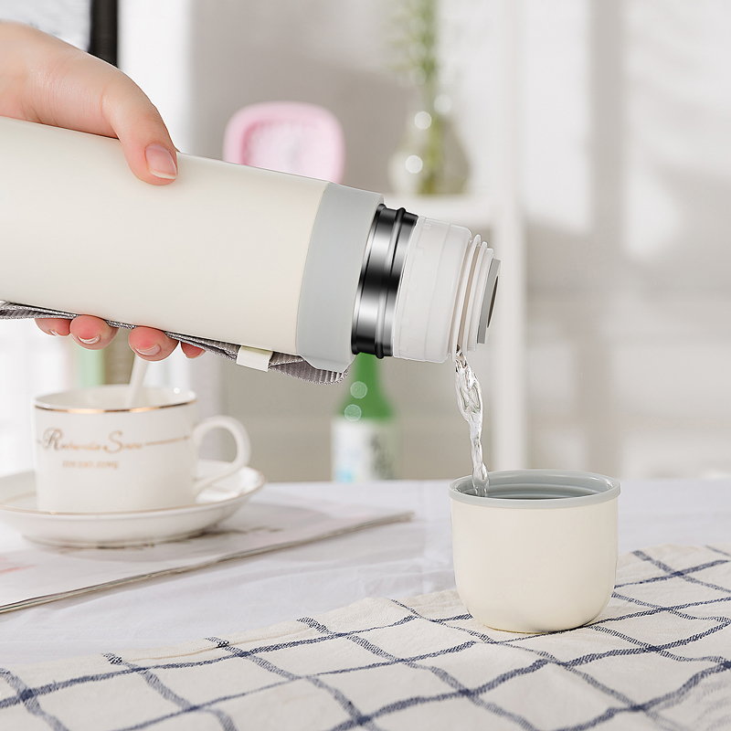 富光(FGA)保温杯女士男便携水杯子大容量不锈钢学生水壶瓶简约500ML 樱粉