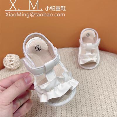 白色 8062 胶底 花边 内长11cm 12码约0-6个月 夏季0-1岁婴儿凉鞋防滑透气公主鞋3-6-12个月女宝宝软