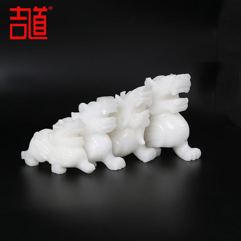 美帮汇阿富汗白玉貔貅摆件 寓意礼品开业摆件如意貔貅一对高清大图