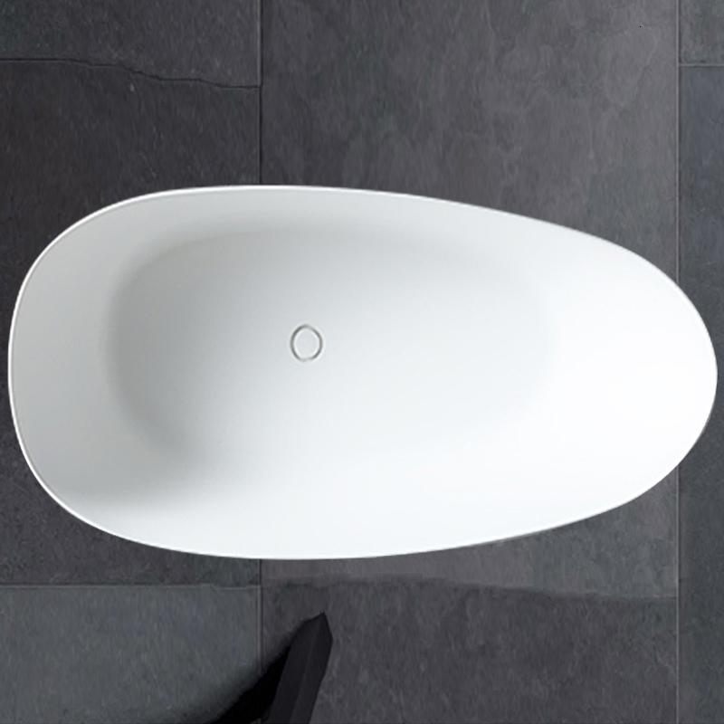 tw人造石浴缸家用式一体渐厚鹅蛋形北欧浴缸1417m闪电客浴缸