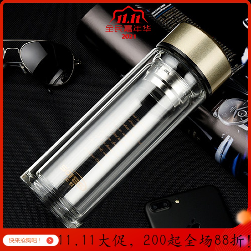 美帮汇德国玻璃杯泡茶水杯水晶杯子双层防烫保温刻字礼品高清大图