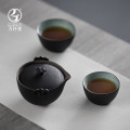 万仟堂(EDENUS) 称心如意 易泡壶随手礼黑铁釉（一壶两杯一茶巾一便携包）