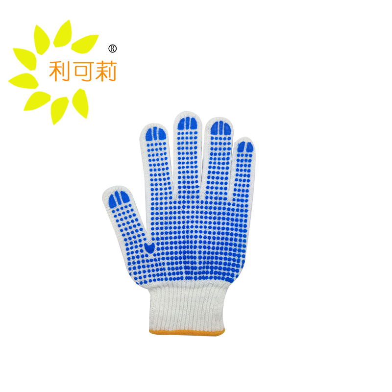 利可莉耐磨点胶蓝色点塑防滑手套（10双装）包高清大图