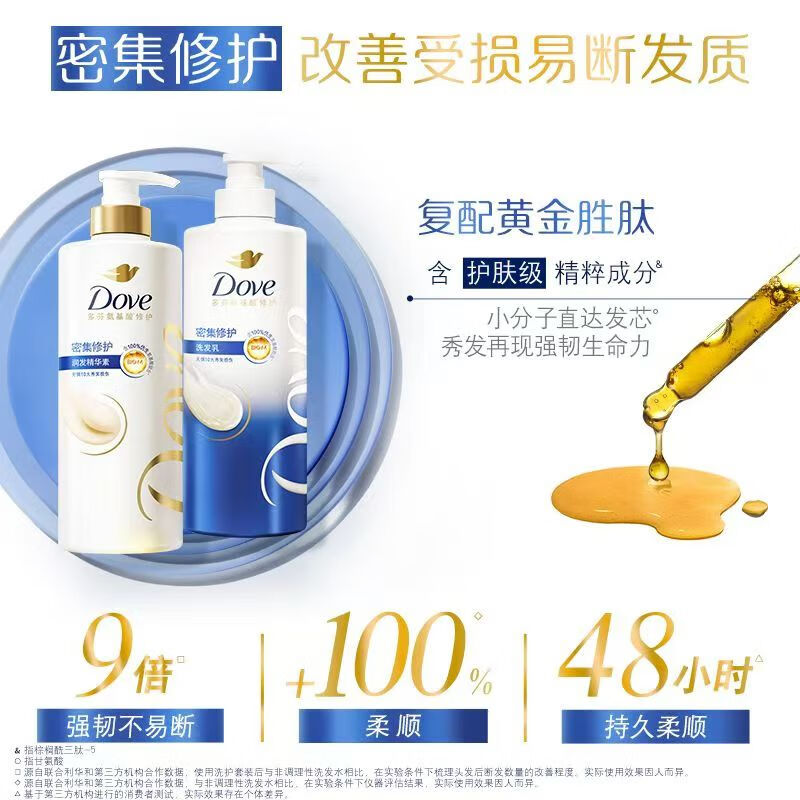多芬(Dove)密集修护氨基酸洗发水700g+护发素700g 改善受损易断发质高清大图