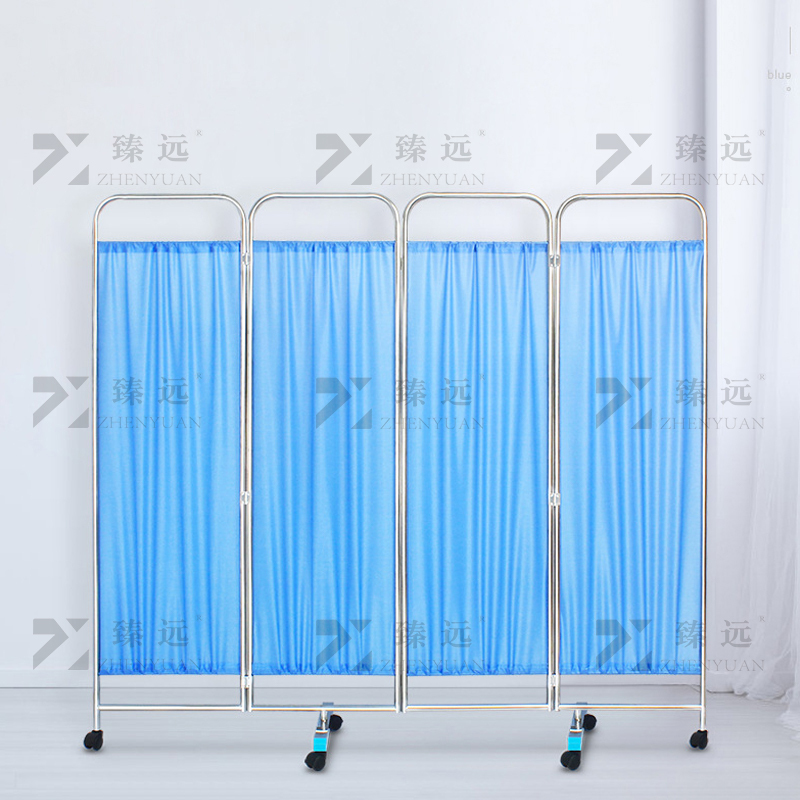 臻远 ZY-PF02 医用屏风隔断移动折叠折屏带轮客厅美容院遮挡布艺折屏 常规款四折
