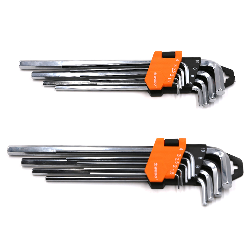 维度WEDO成套内六角扳手加长平头(工业级)公制9件1.5-10mm WD257A /盒高清大图