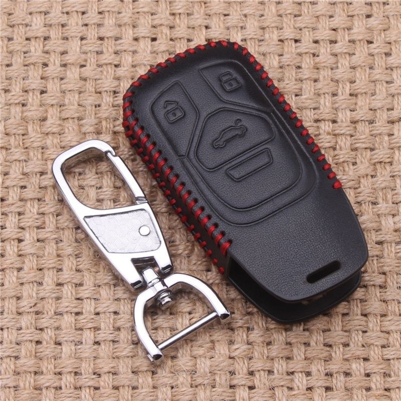 适用于全新奥迪a4l新款q5l专用钥匙包扣壳a5ttq7汽车真皮钥匙包套扣圈