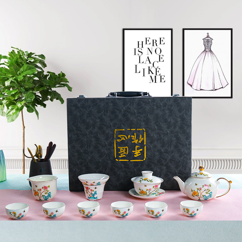 北国风光骨瓷茶具套装金枝玉叶TS-0122P套高清大图