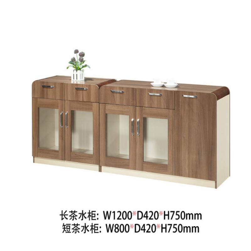 逐鹿中原HD系列免漆板办公桌办公屏风班台配套茶水柜HD-14简约现代 1.2米三门茶水柜 HD-14