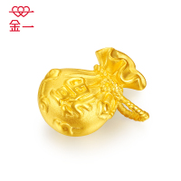 金一 足金3D硬金福袋吊坠通用款黄金吊坠 不含项链 (定价) ACB047 约1.47g