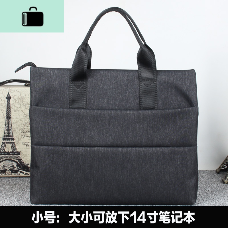 男包手提包潮流休闲商务公文包文件包电脑包书包男士手提包包NEWLAKE 灰黑色（小号可放13.3寸笔记本）