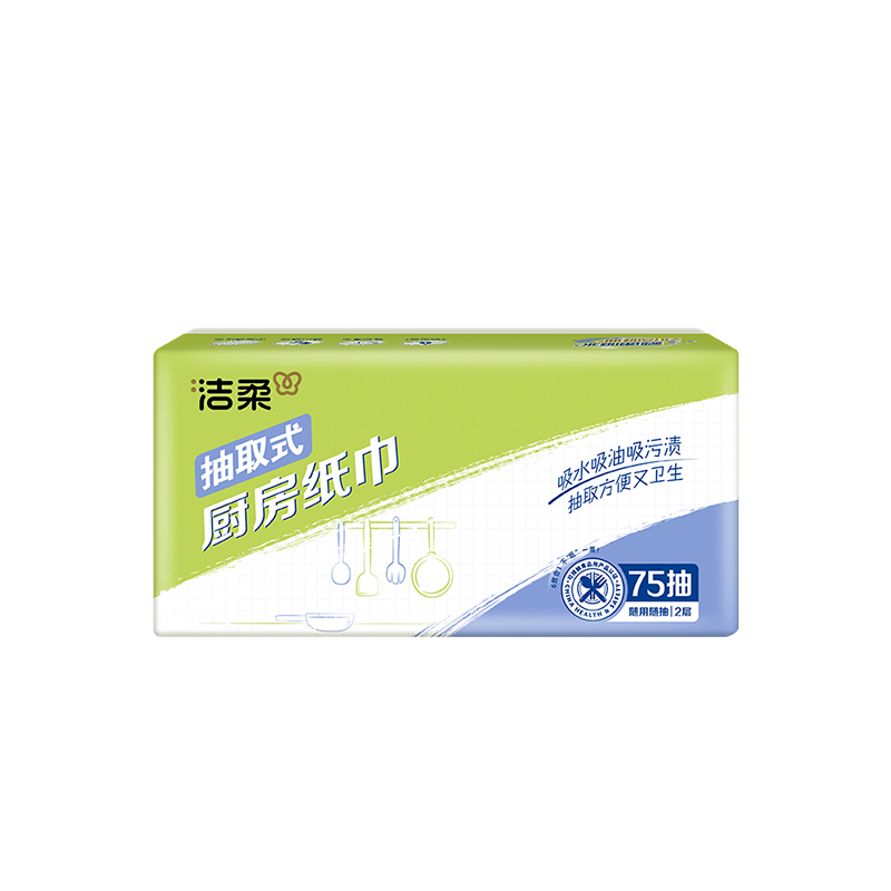 洁柔(C&S) 厨房抽纸75抽4包*1提高清大图