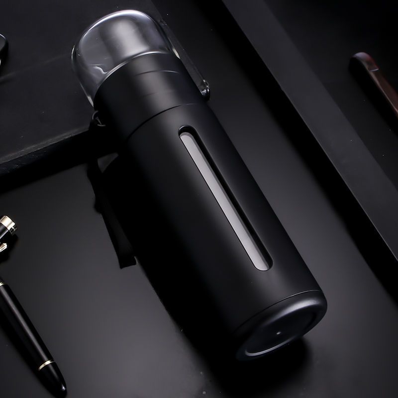 高档大容量玻璃杯便携双层水杯旅行壶茶杯水壶男女学生韩版水杯子蓝色