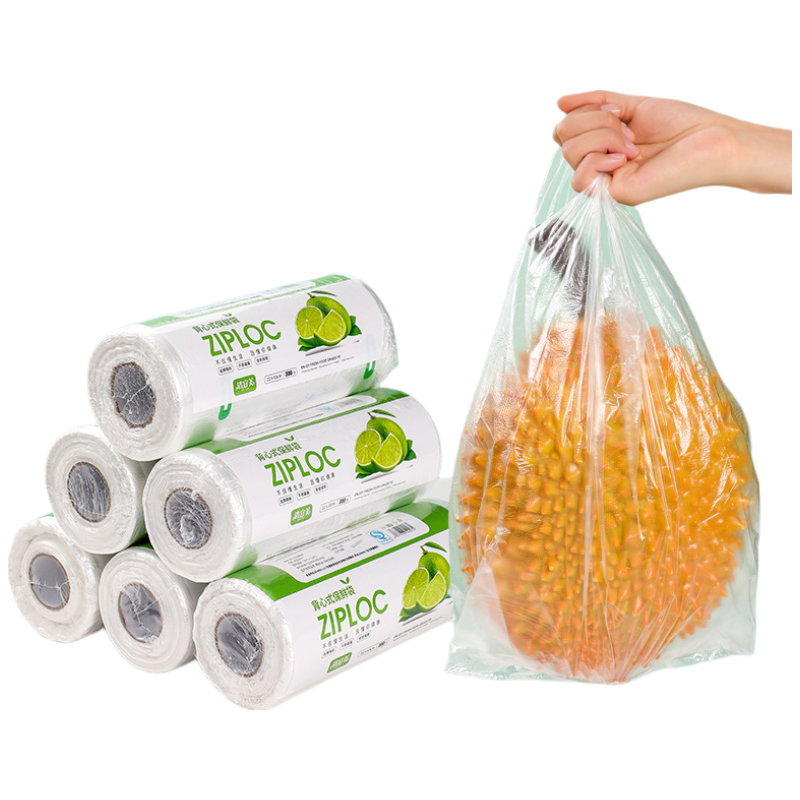 背心式保鲜袋加厚家用大号手提点断式 20*37 100只/卷高清大图