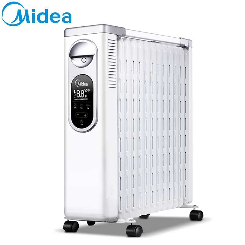 美的(Midea) 取暖器油汀 NY2513-16FRW 13片宽散热片 手机智控 24小时预约定时 家用取暖器