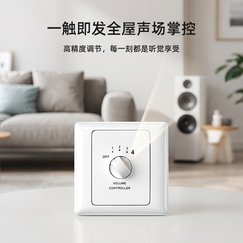 唯舒QY-060 会议音频广播音量控制器校园广播音量开关调节器背景音乐控制器 60W高清大图