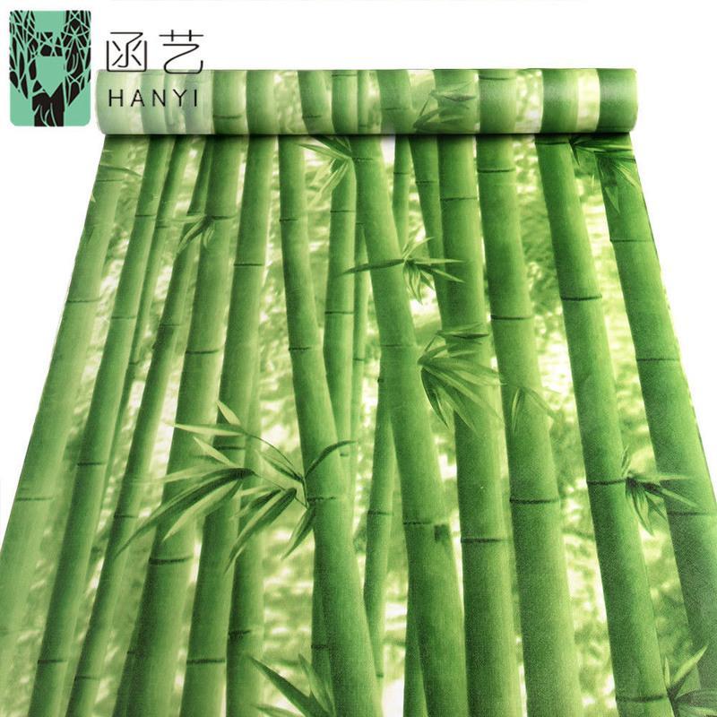 富贵竹子墙纸自粘防水防潮书房古典壁纸中式麻将馆墙贴纸即时贴纸 富贵潇湘竹 50m * 45cm宽[大卷]