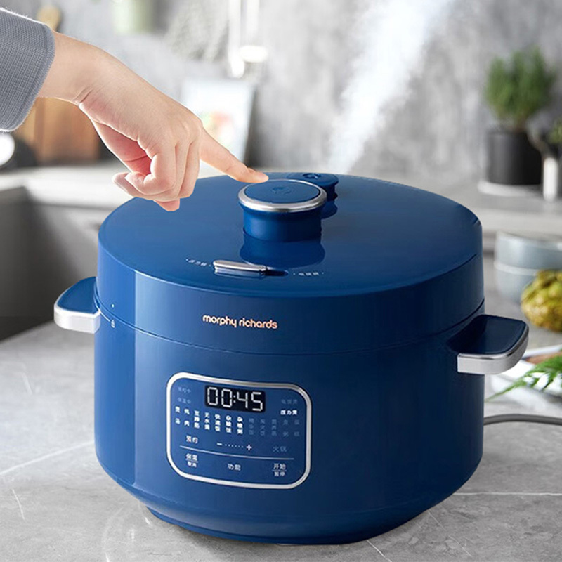 摩飞电压力锅4L智能控压花式隔热防烫耐磨耐用轻奢蓝MR8700高清大图