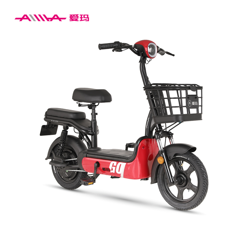 爱玛aima新国标小蜜豆升级归来48v12ah铅酸电池车电一体纯享版