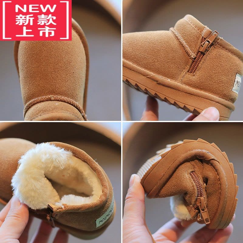 可莉允冬季宝宝雪地靴男小童棉鞋加厚保暖女幼童加绒鞋子婴儿软底学步鞋图片