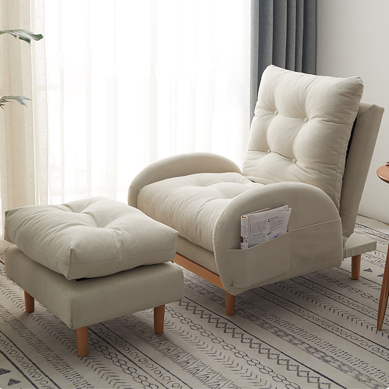 玖木九美沙发椅子单人卧室靠背椅北欧榻榻米休闲小户型家用阳台折叠