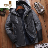 YANXU2022冬季防风防水冲锋衣棉服男加绒加厚工作服棉衣外套防寒棉袄厚 3XL建议140-155斤左右 防水款加绒加厚黑色