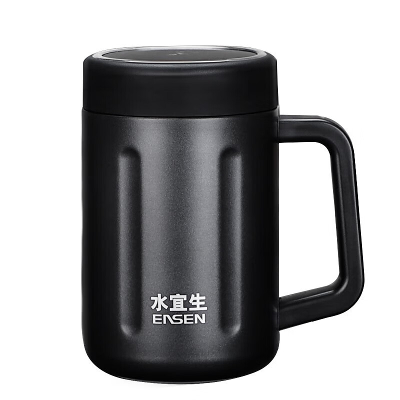 水宜生 450ml 带把手泡茶杯316不锈钢保温杯 男士带手柄商务办公杯 L515高清大图