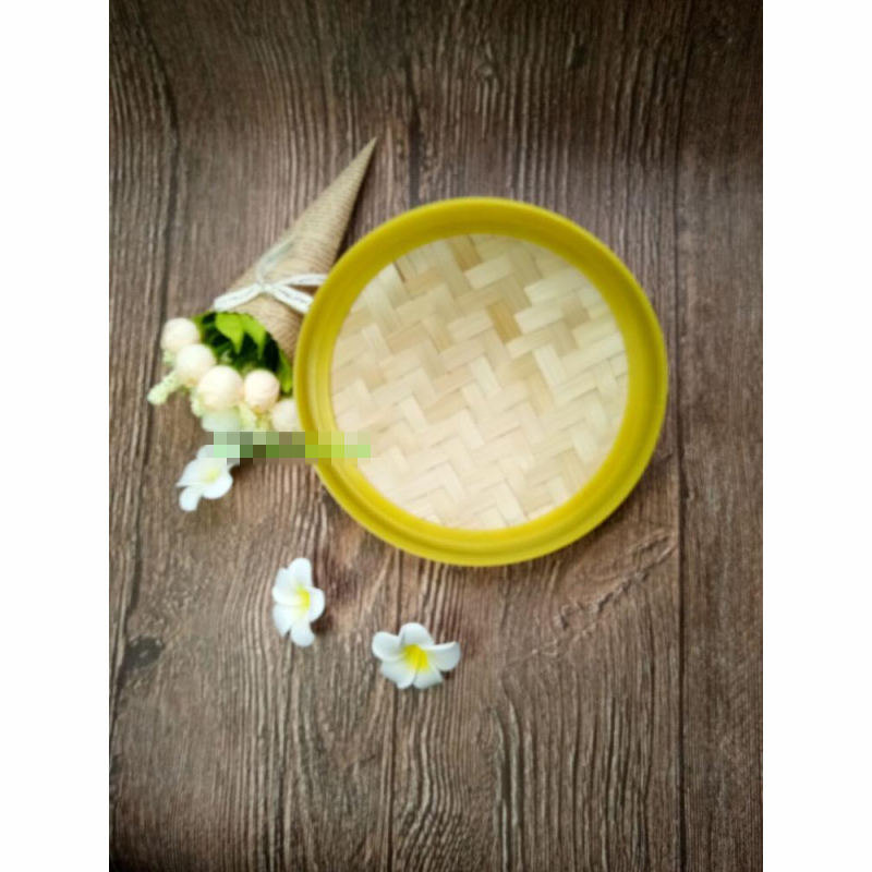 企购优品 塑料包边竹制蒸笼竹蒸笼18*6.5cm