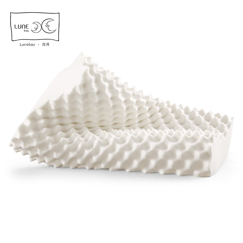湾月(LUNEBAY)枕芯 泰国天然进口乳胶枕头 按摩颈椎橡胶护颈枕乳胶枕 夏季透气高低双面多功能男女单人 61*37高清大图