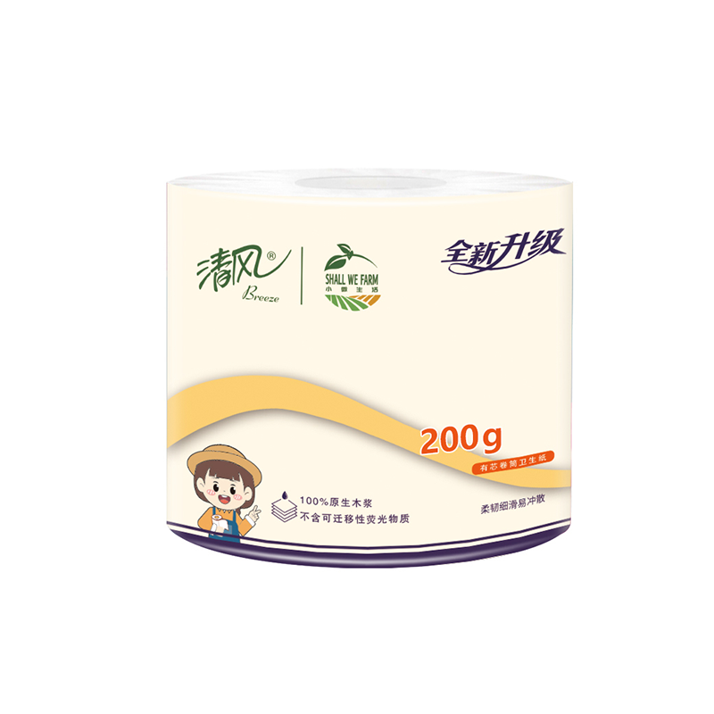 清风小微生活卷纸A20AXT有芯卷纸 4层 200g*10卷/提 6提/箱