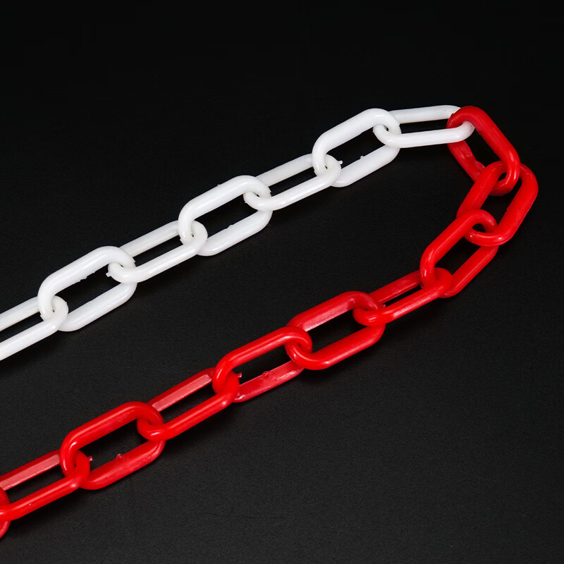 冰禹 隔离墩链条 BYxx-19 工程塑料 6mm 红白 5米 1根高清大图