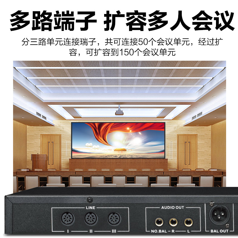 惠度(HuiDu)HD-1600M有线手拉手会议麦克风讨论型工程话筒多功能厅桌面话筒会议系统主机高清大图