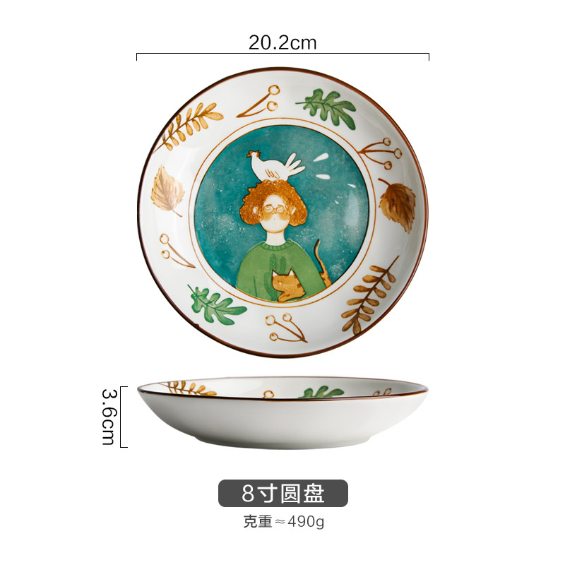 烘焙精灵碗十万个为什么餐具创意可爱卡通陶瓷餐具套装米饭碗荷口碗汤碗花型碗面碗烤盘8寸圆盘 价格图片品牌报价 苏宁易购爱德克斯专营店
