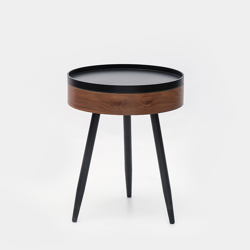 森美人小圆桌风沙发阳台边桌角几收纳储物铁艺边几卧室床头柜小茶几高清大图