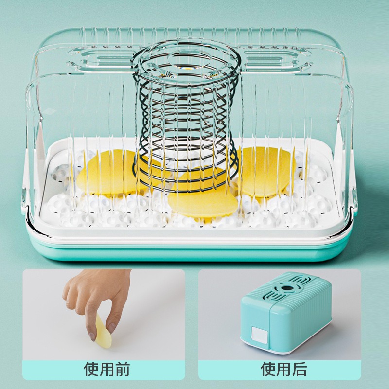 丽佳邦多功能香皂盒起泡器带盖沥水免手搓起泡盒创意家用滚轮肥皂盒 肥皂起泡盒[蓝+绿]高清大图
