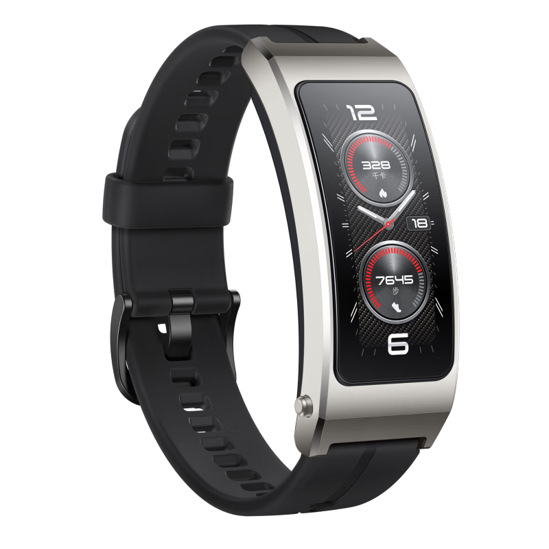 运动版 曜金黑氟胶表带 运动蓝牙智能手环 蓝牙通话耳机 华为手环b7