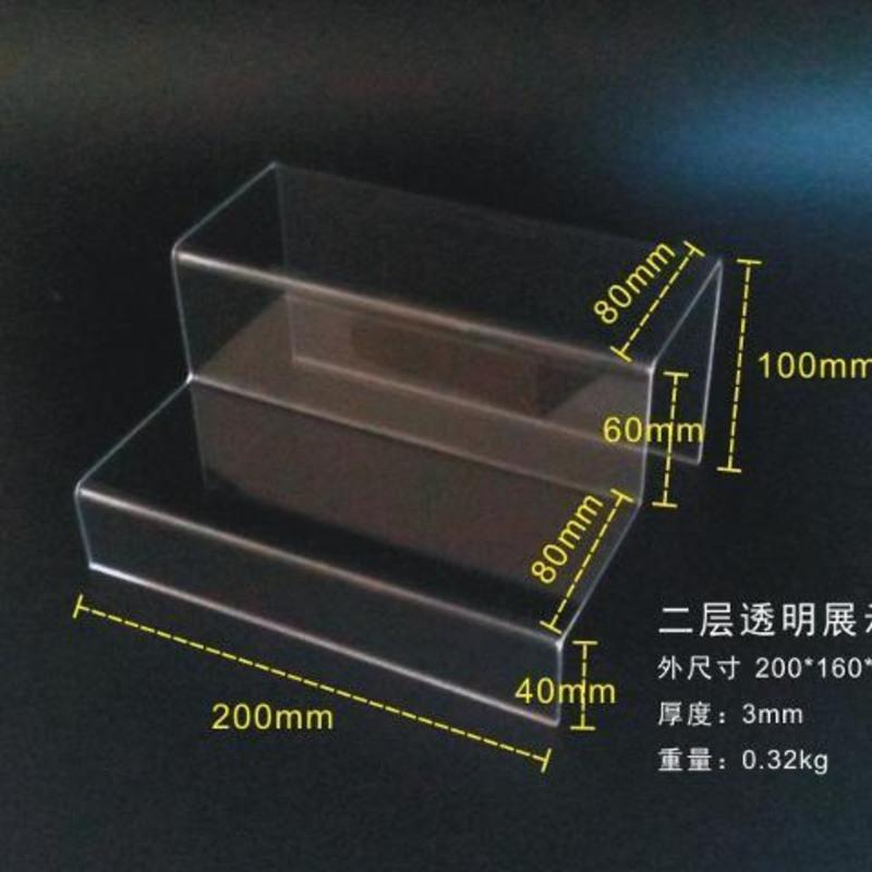 亚克力透明展示台U型架二三层陈列架鞋店鞋架货架展示架 透明二层 均码