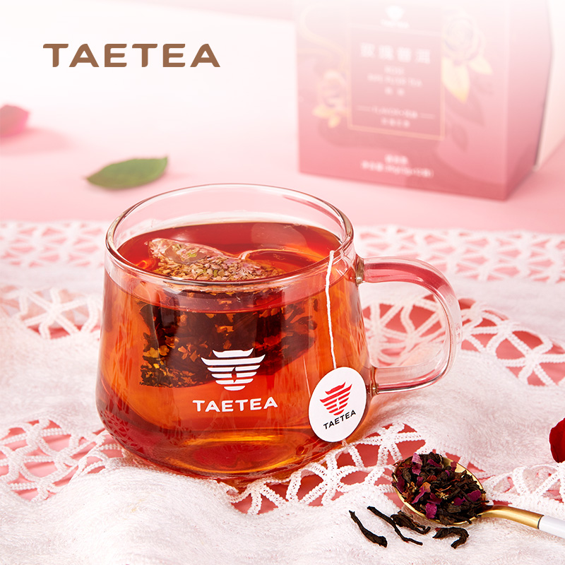 大益TAETEA茶叶普洱茶熟茶 玫瑰花茶三角袋泡茶包 36g/盒 商务便携高清大图