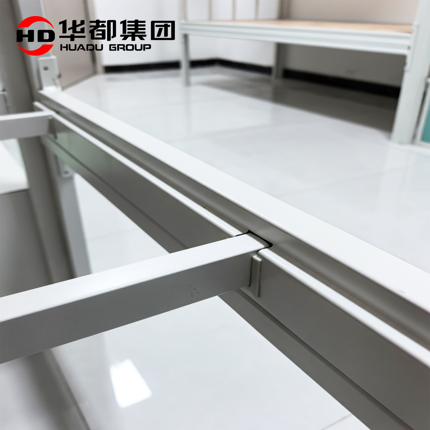华都HDB-D62H 黑900钢材单人床华都双层床上下铺钢材高低床单人床铁架子床工地床公寓床学校学生宿舍高清大图