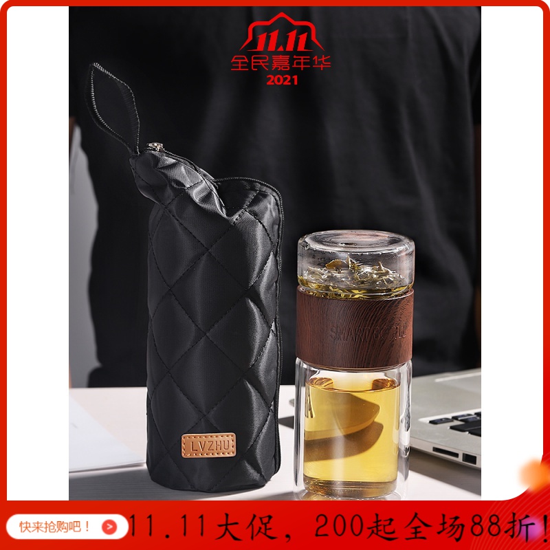 双层玻璃保温茶叶茶水分离泡茶杯杯子女便携喝茶防摔过滤旅行